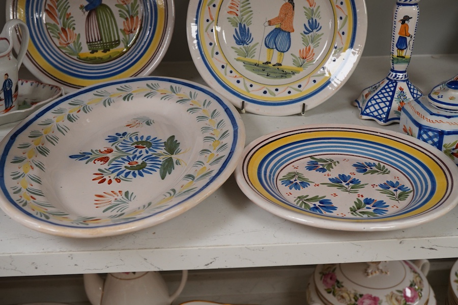 A collection of Quimper Faience wares